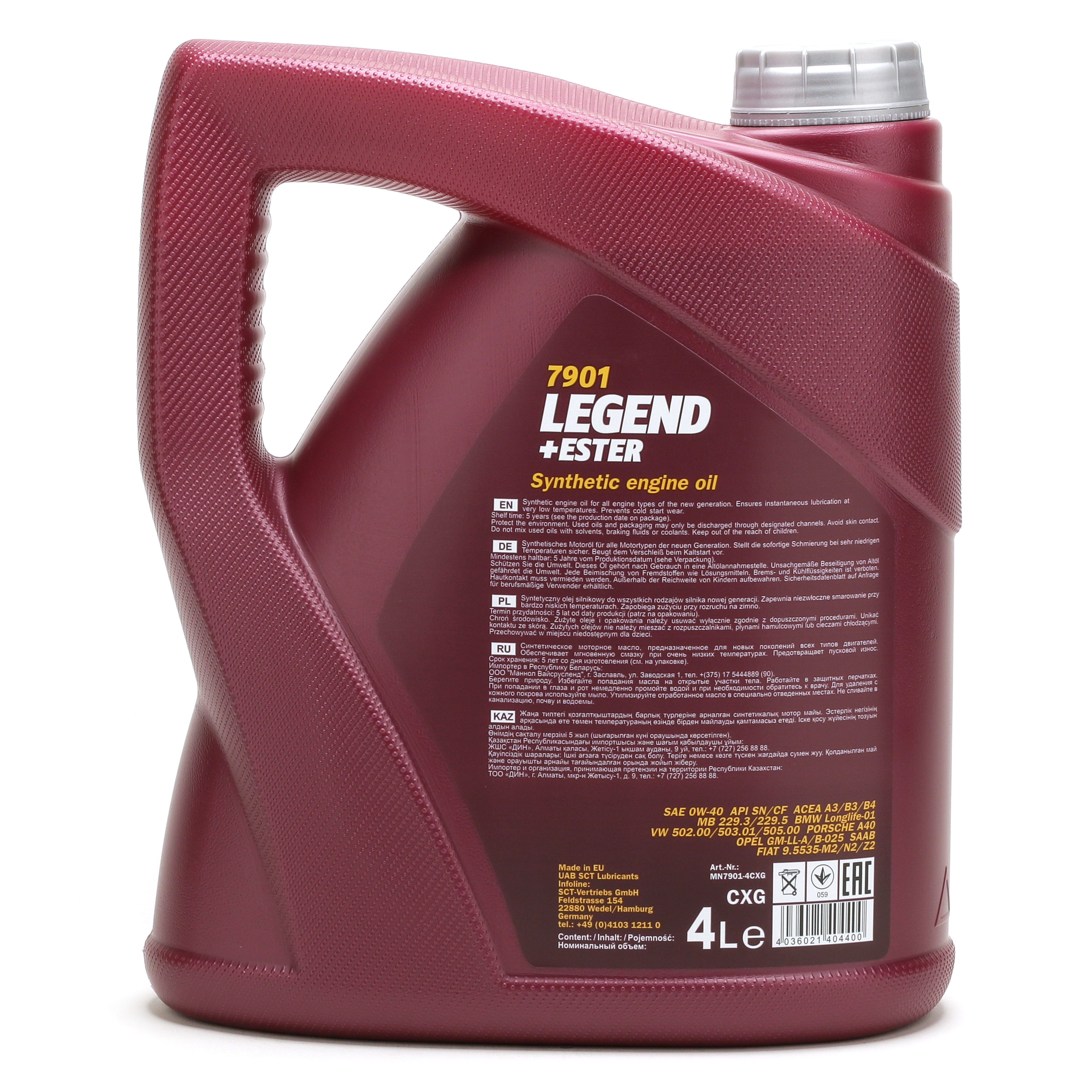 Mannol 7901 Legend + Ester 0W-40 synthetisches Motoröl 4l Kanister